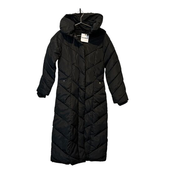 Steve Madden $225 Insulated Long Winter Parka Coat XS Removable Hood Quilted - Picture 4 of 14